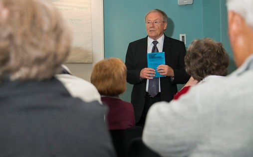 Collection: University of Edinburgh; Persons: Campbell, Ian ; Event: Horst Drescher Talk ; Place: Main Library; The University of Edinburgh; Category: University Events; Description: Ian Campbell, Professor Emeritus of Scottish and Victorian Literature delivering a talk about the Horst Drescher Collection for the Friends, in the seminar room of the Centre for Research Collections, June 2015